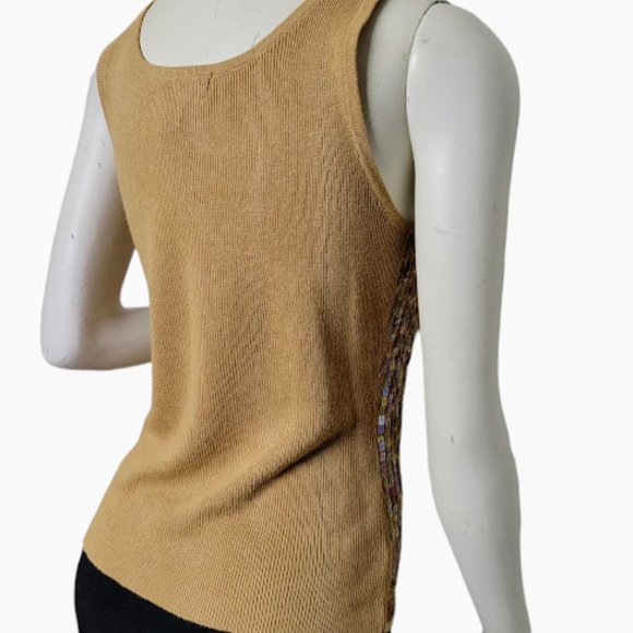 Vintage Women’s 52 Weekends Sequined Sleeveless Knit Sweater Shirt Tank Top Med - Picture 4 of 9